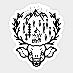 mountains deer Sticker